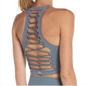 Alo Steel Blue Crop Top - Size S